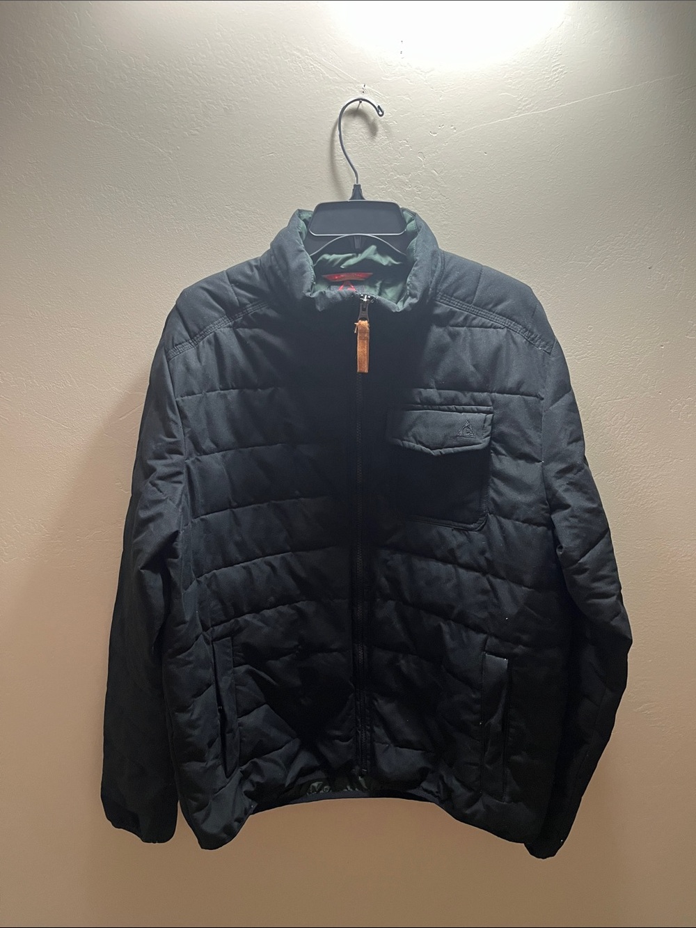 Gerry Black Quilted Puffer Jacket with Green Lining
